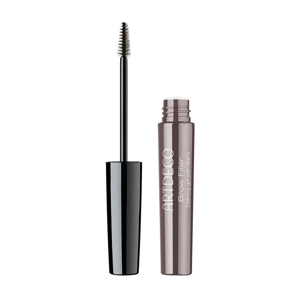 Artdeco Brow Filler mit Bürste und geöffneter Flasche. Produktname und Marke sind sichtbar.