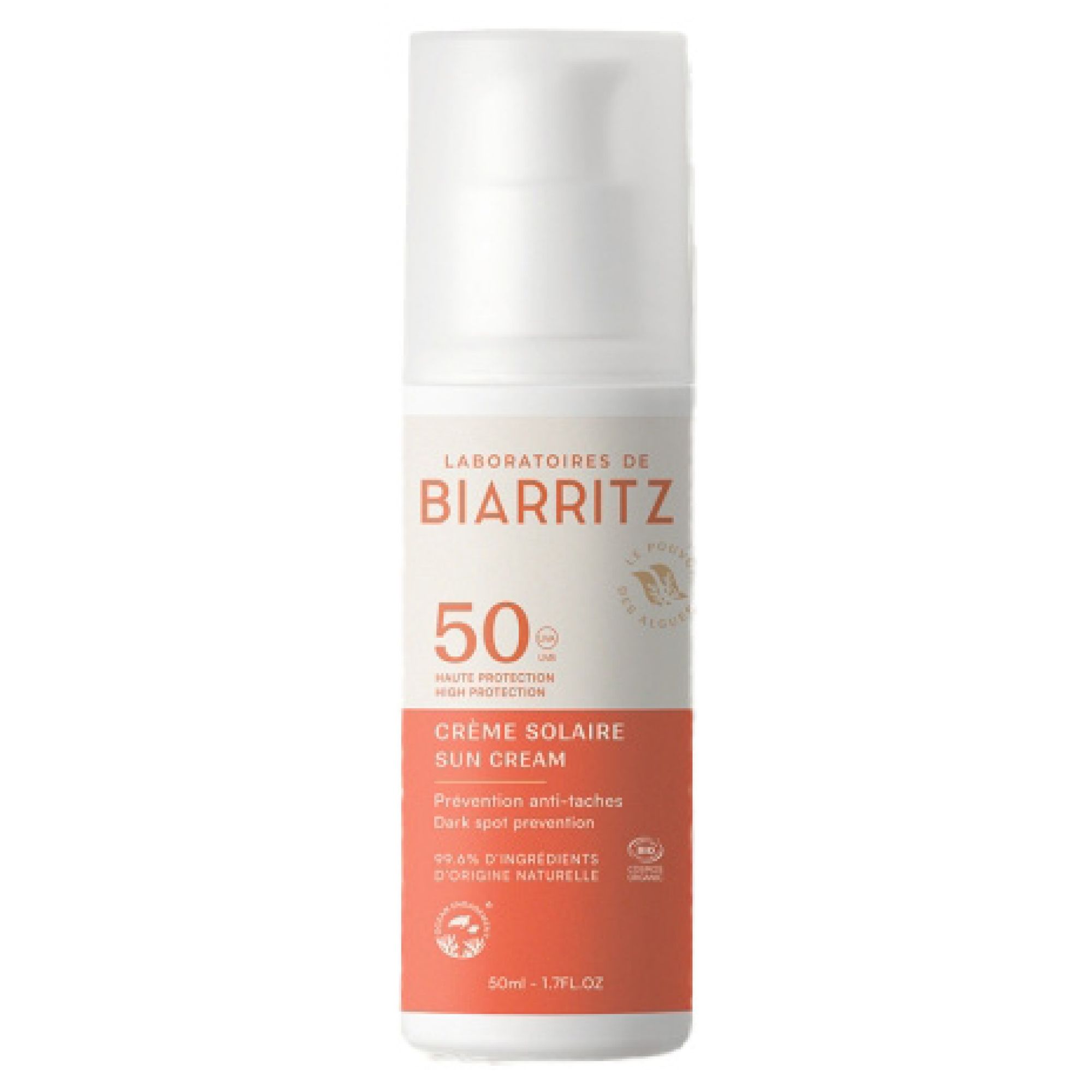 Laboratoires de Biarritz Alga Maris Sonnen-Gesichtscreme Spf50 Bio 11,5x3,2x3,2 cm