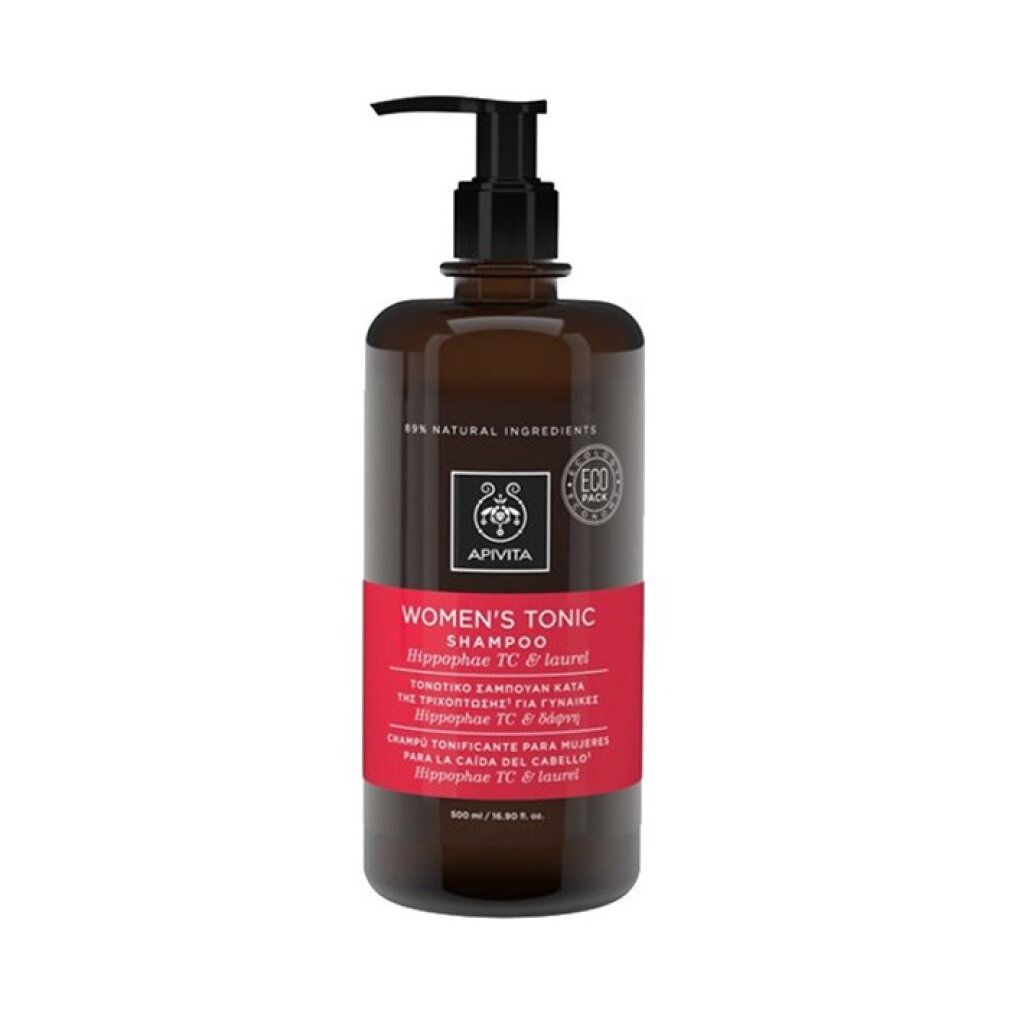 Apivita Tonic Shampoo für Frauen, 500 ml Flasche mit Pumpspender, 99% natürliche Inhaltsstoffe.