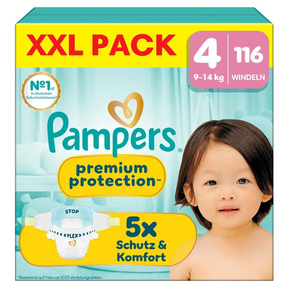 Pampers Premium Protection Gr.4 Maxi 9-14kg Windeln XXL Pack 116 St