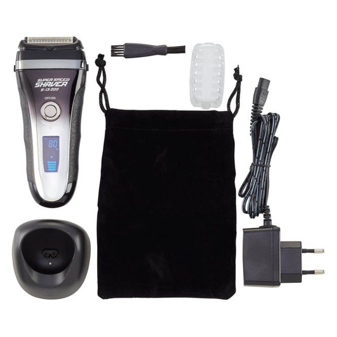 EUROtops Aufladbarer Rasierer mit LC-Display, Trimmer, 60 Min. Laufzeit