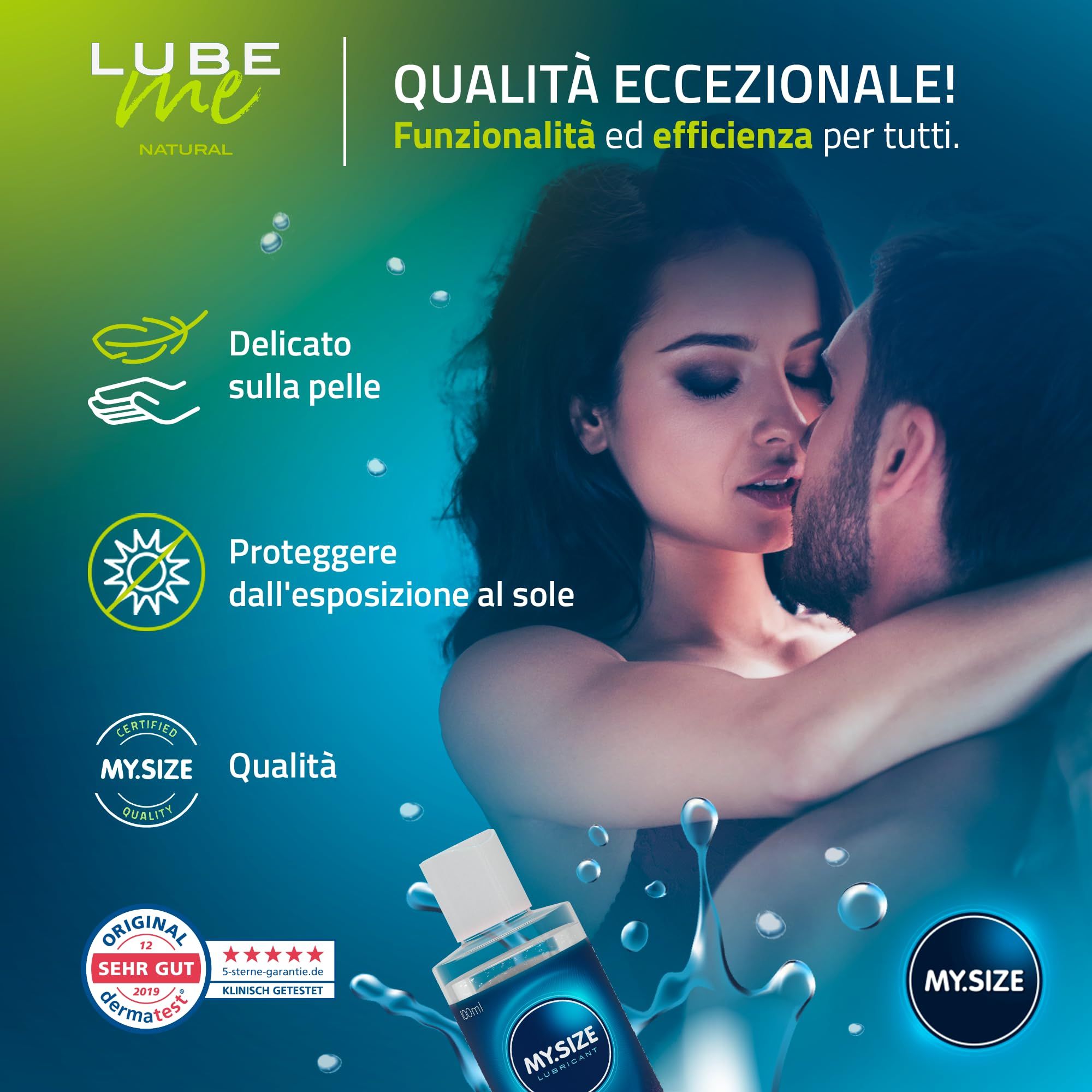 My.Size Lube Me Natural Gleitgel, 100ml. Wasserbasiert, sanft zur Haut.