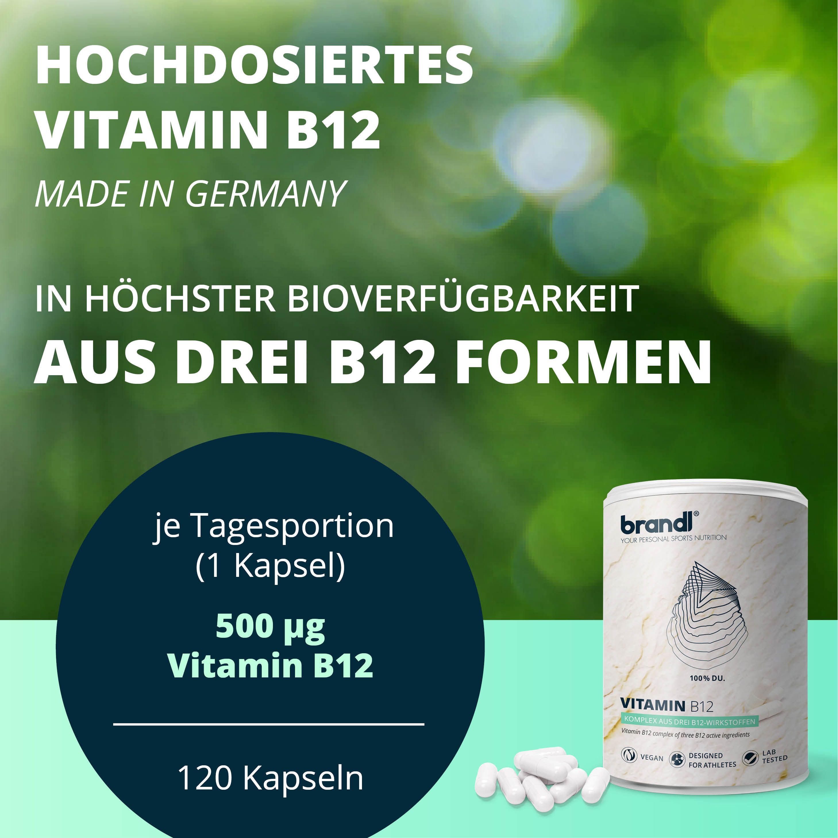 brandl® Vitamin B12 aus 3 Aktivformen vegan 120 St Kapseln