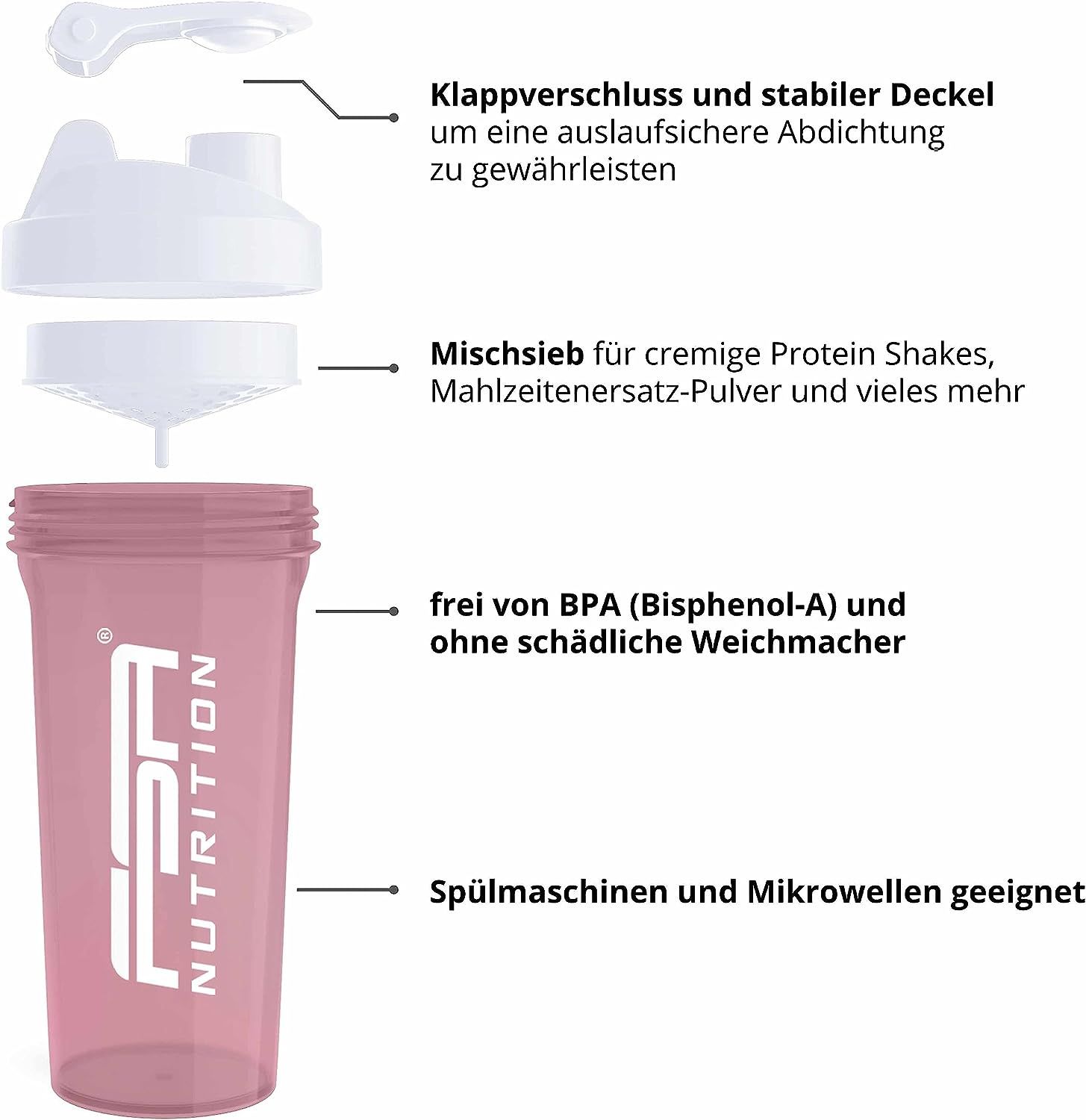 FSA Nutrition Premium Protein Shaker 1 St Flaschen