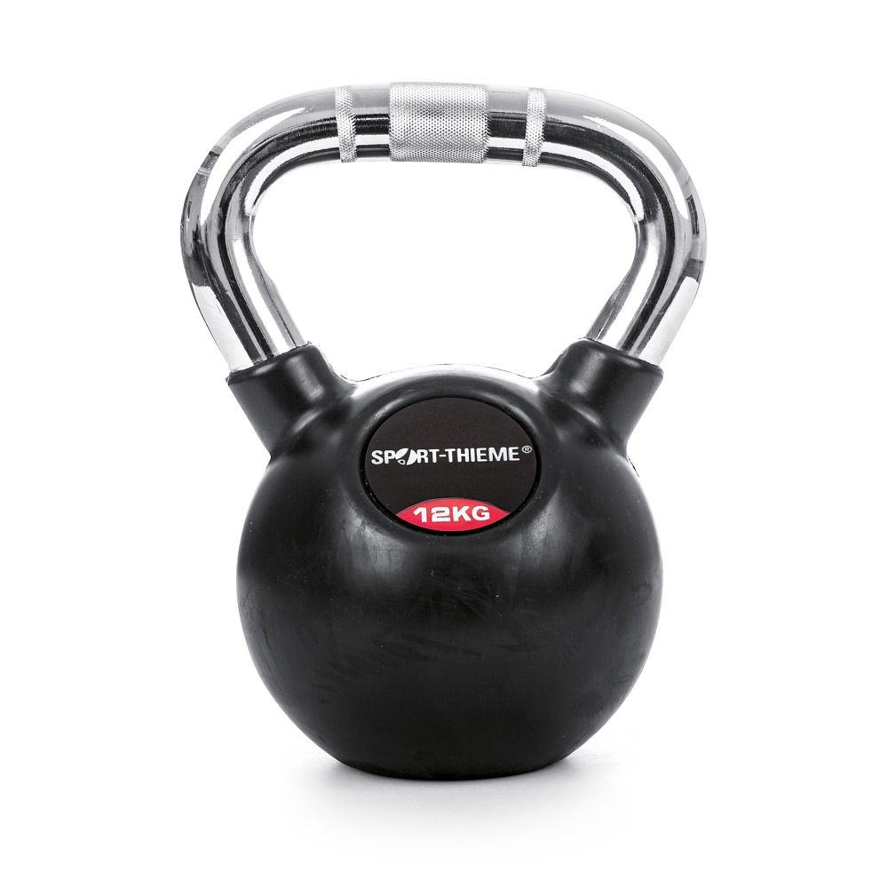 Sport-Thieme Kettlebell Gummiert mit gerändeltem Chrom-Griff 1 St