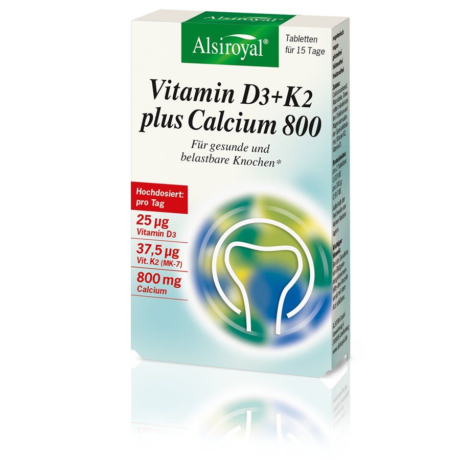 Alsiroyal Vitamin D+K2 plus Calcium 800mg