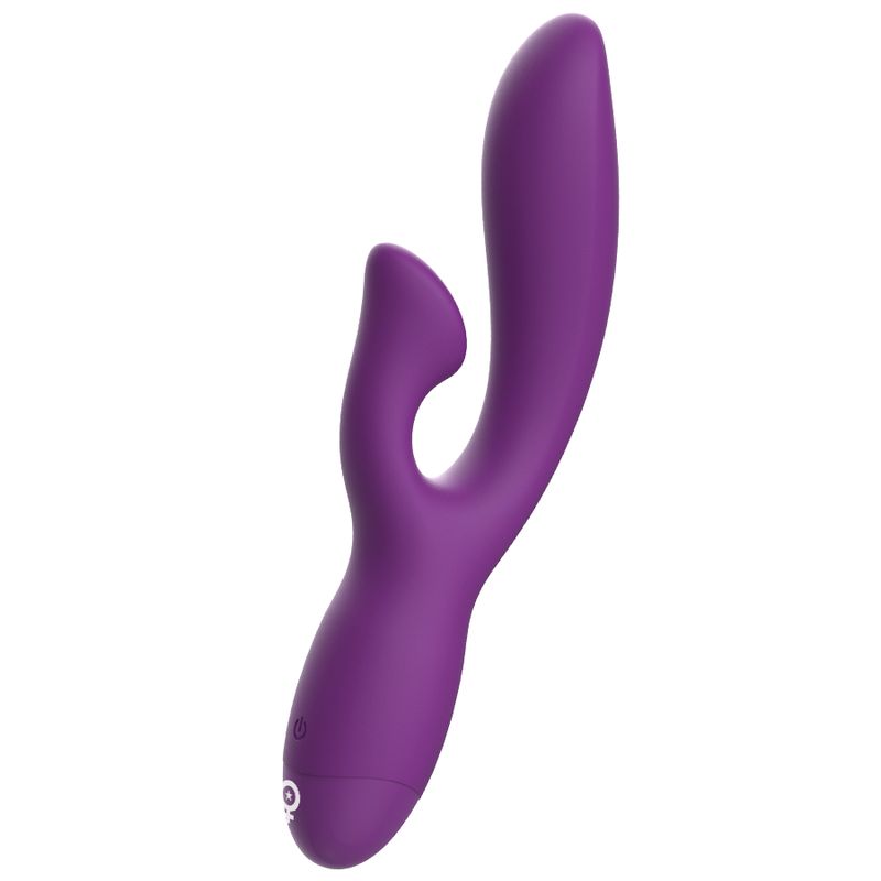 Lila Vibrator mit geschwungener Form. Der Vibrator hat eine abgerundete Spitze und eine ergonomische Form.