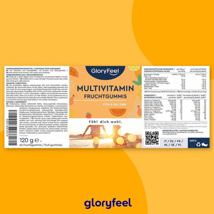 Gloryfeel® Multivitamin Gummies - Essentielle Vitamine & Mineralstoffe ...