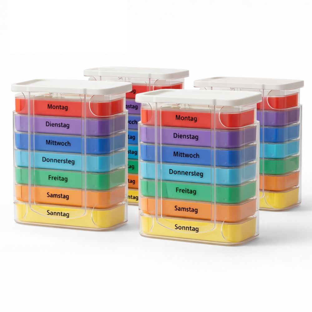 IEA Medical Tablettenbox - geordnete Medikamentenaufbewahrung für den ganzen Monat 4 St Box