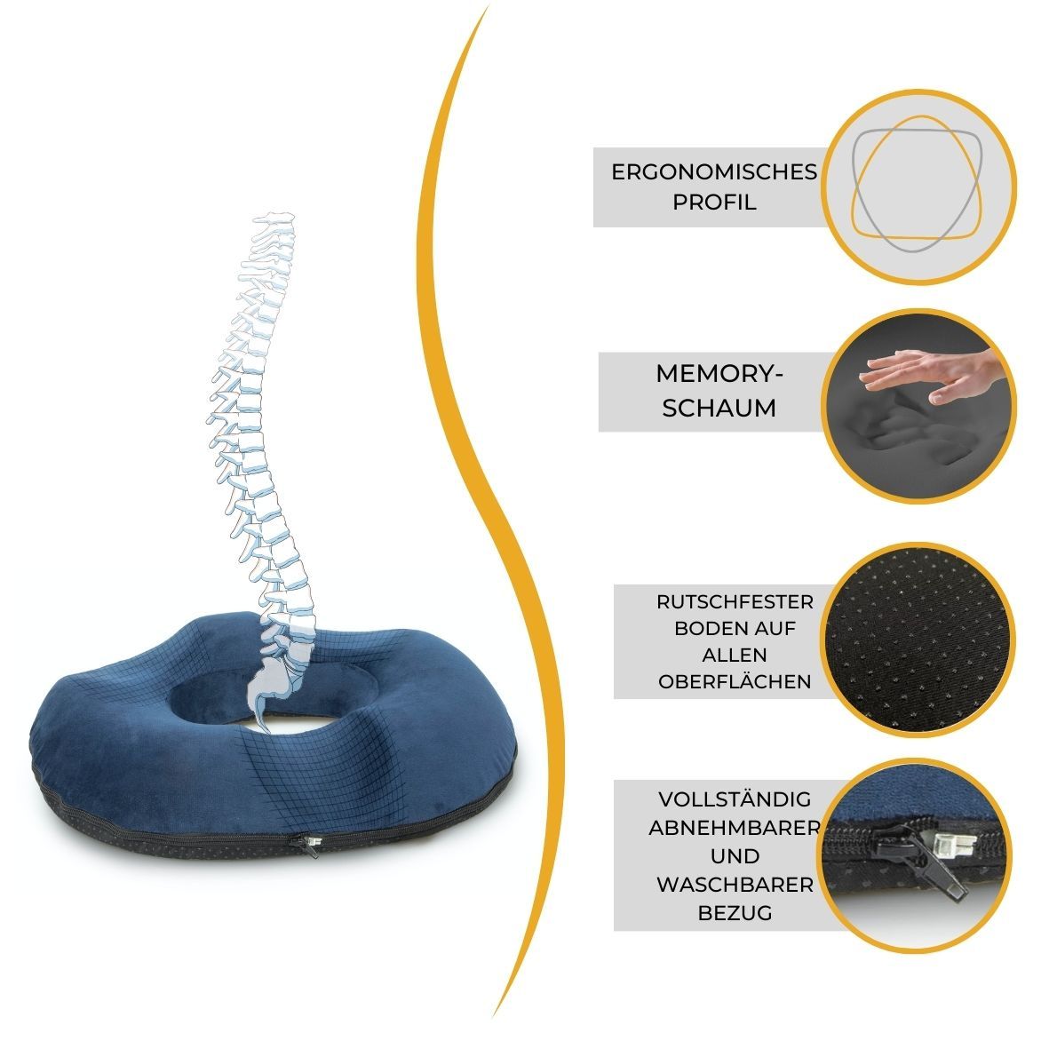 INPHYSIO Donut-Kokzyx-Kissen, Druckentlastend