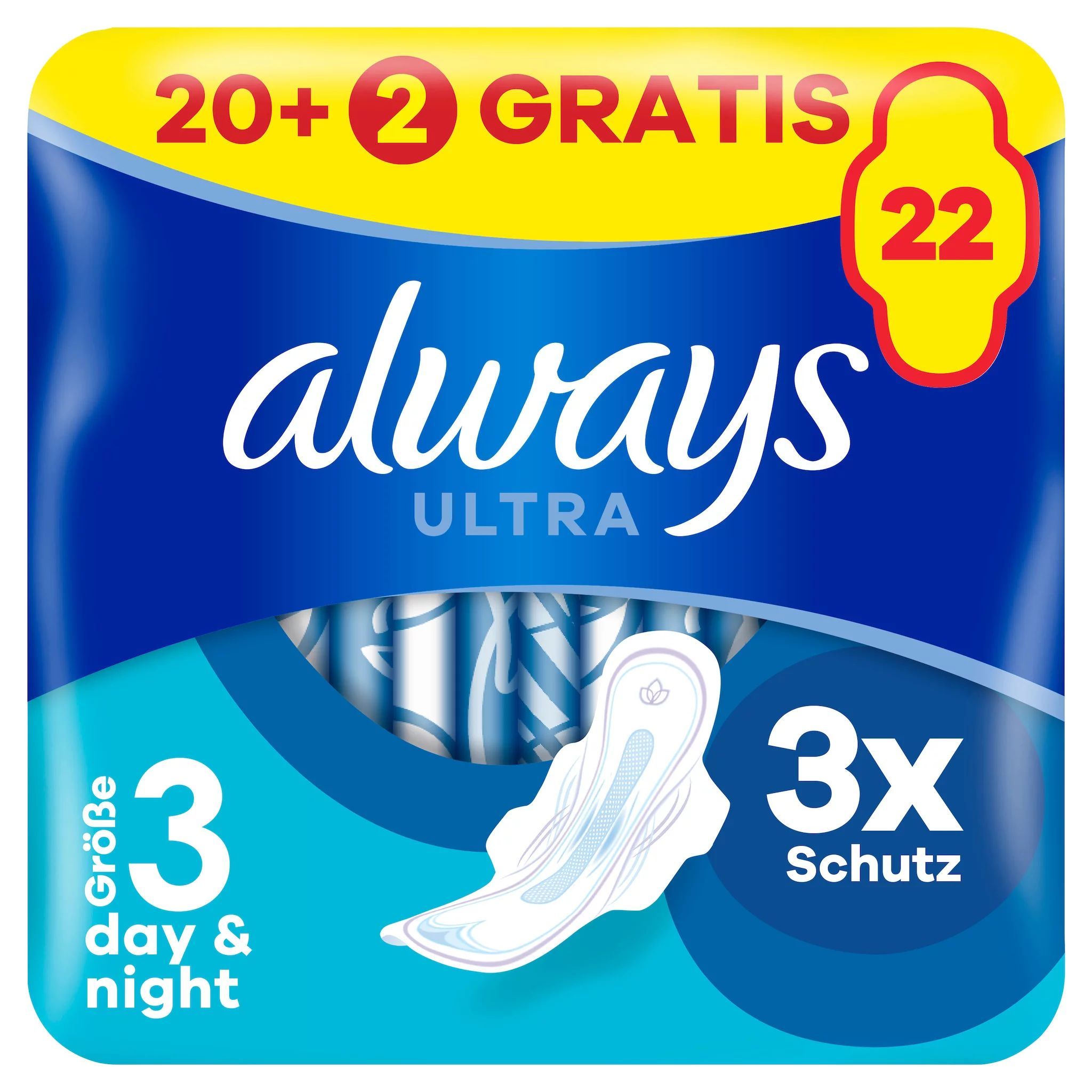 always Ultra Binde Night mit Flügeln BigPack 20+2 Gratis 22 St