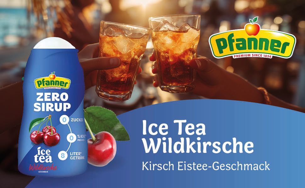 Pfanner Eistee Wildkirsche Zero Sirup