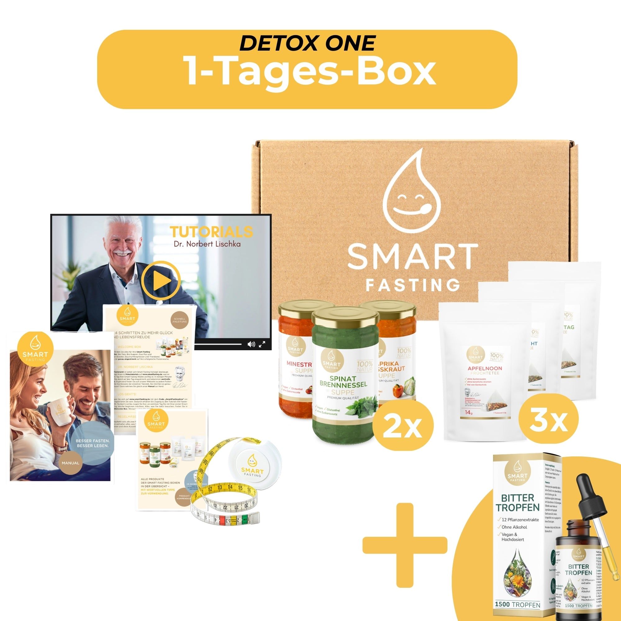 Smart Fasting® 1-Tages-Detox-Kur - Detox ONE vegan, natürlich Fasten nach Buchinger 1,5 kg Box