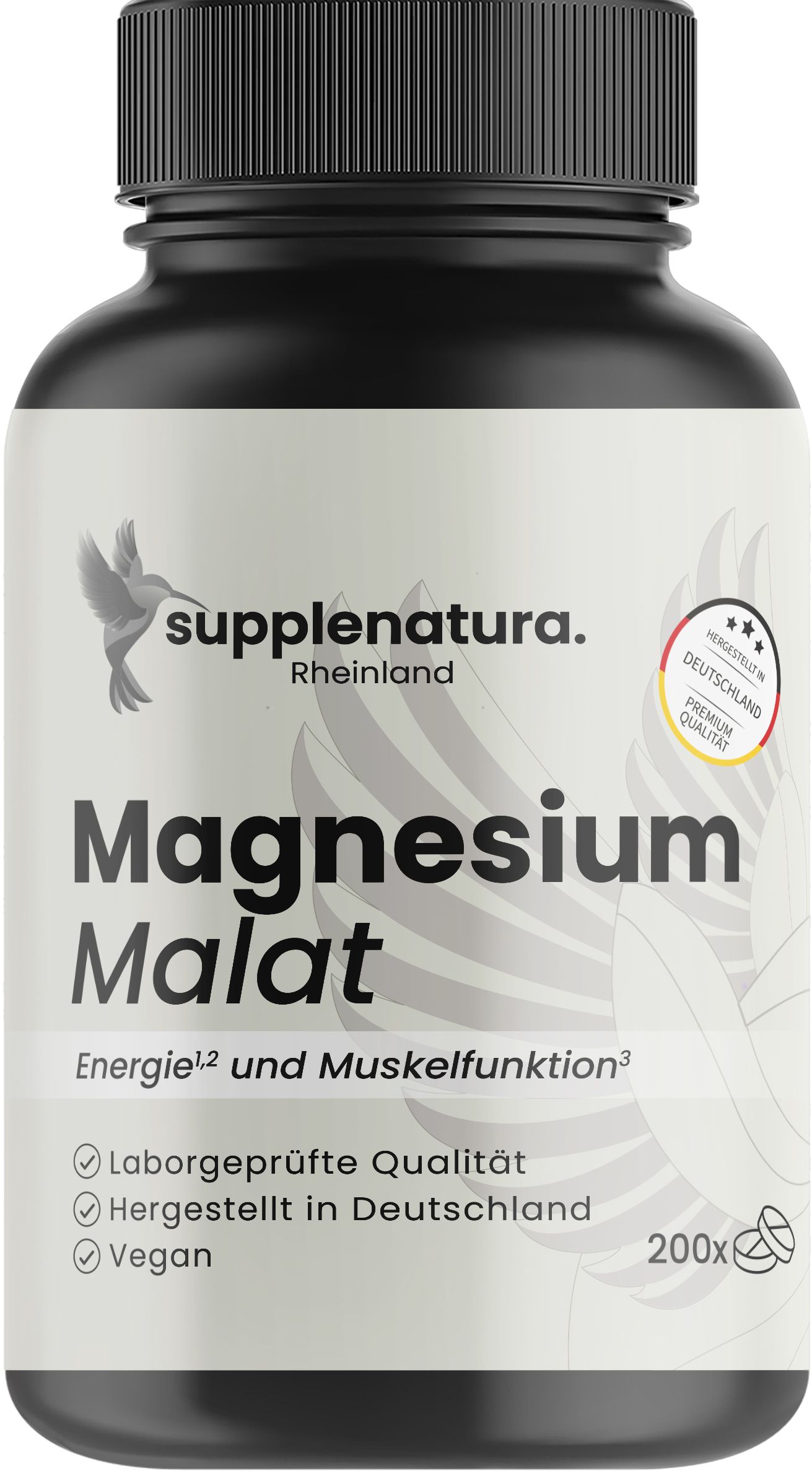 Supplenatura Rheinland® Magnesium Malat hochdosiert – 200 Tabletten, 300 mg St Tabletten