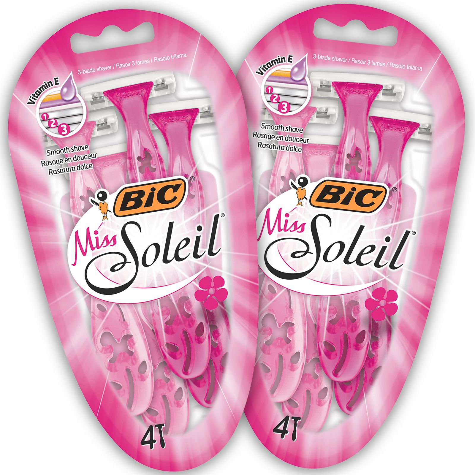 BIC Miss Soleil Rasierer Damen, 8 Einwegrasierer mit je 3 Klingen