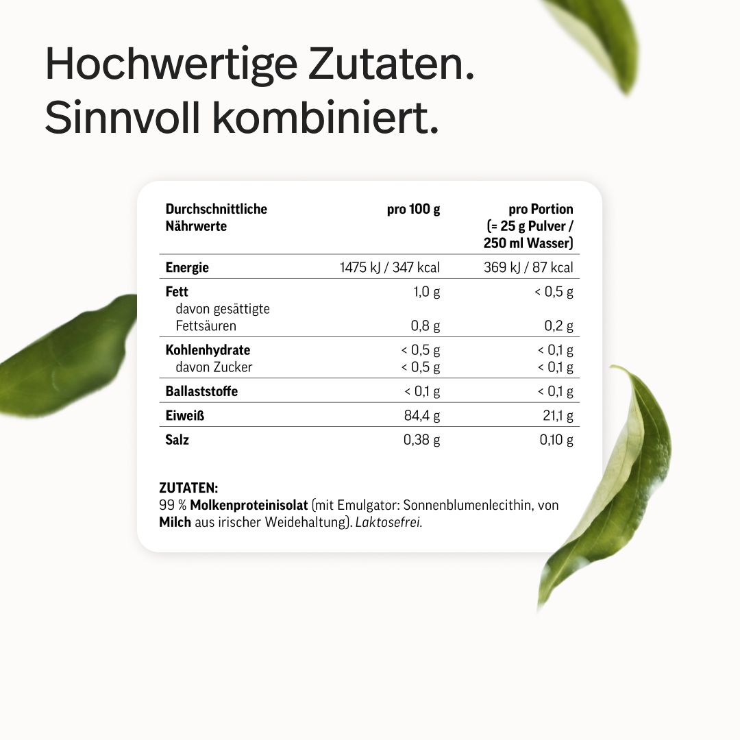 edubily® Whey Protein Isolat aus irischer Weidehaltung Neutral