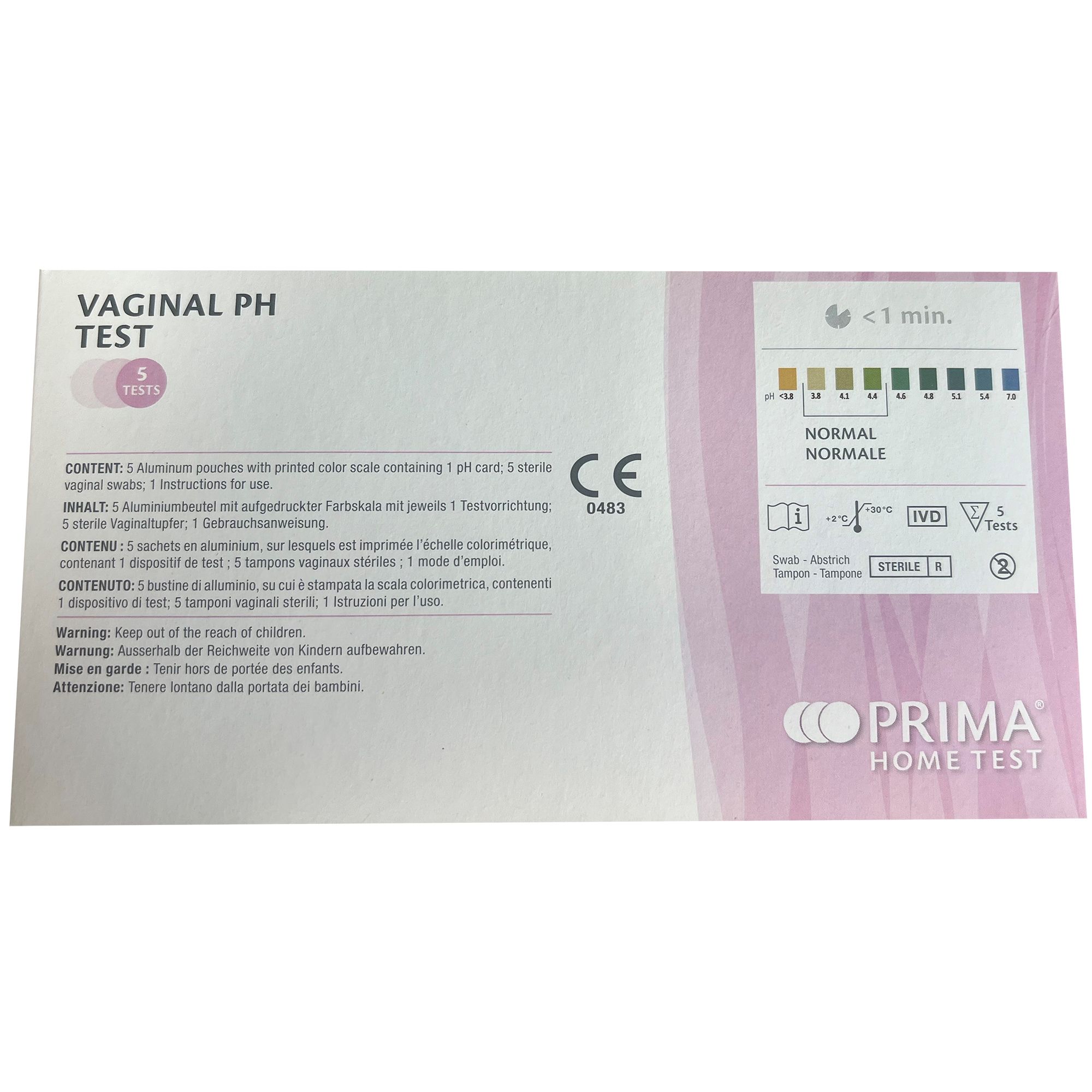 Prima Vaginal pH Test Home 5 St