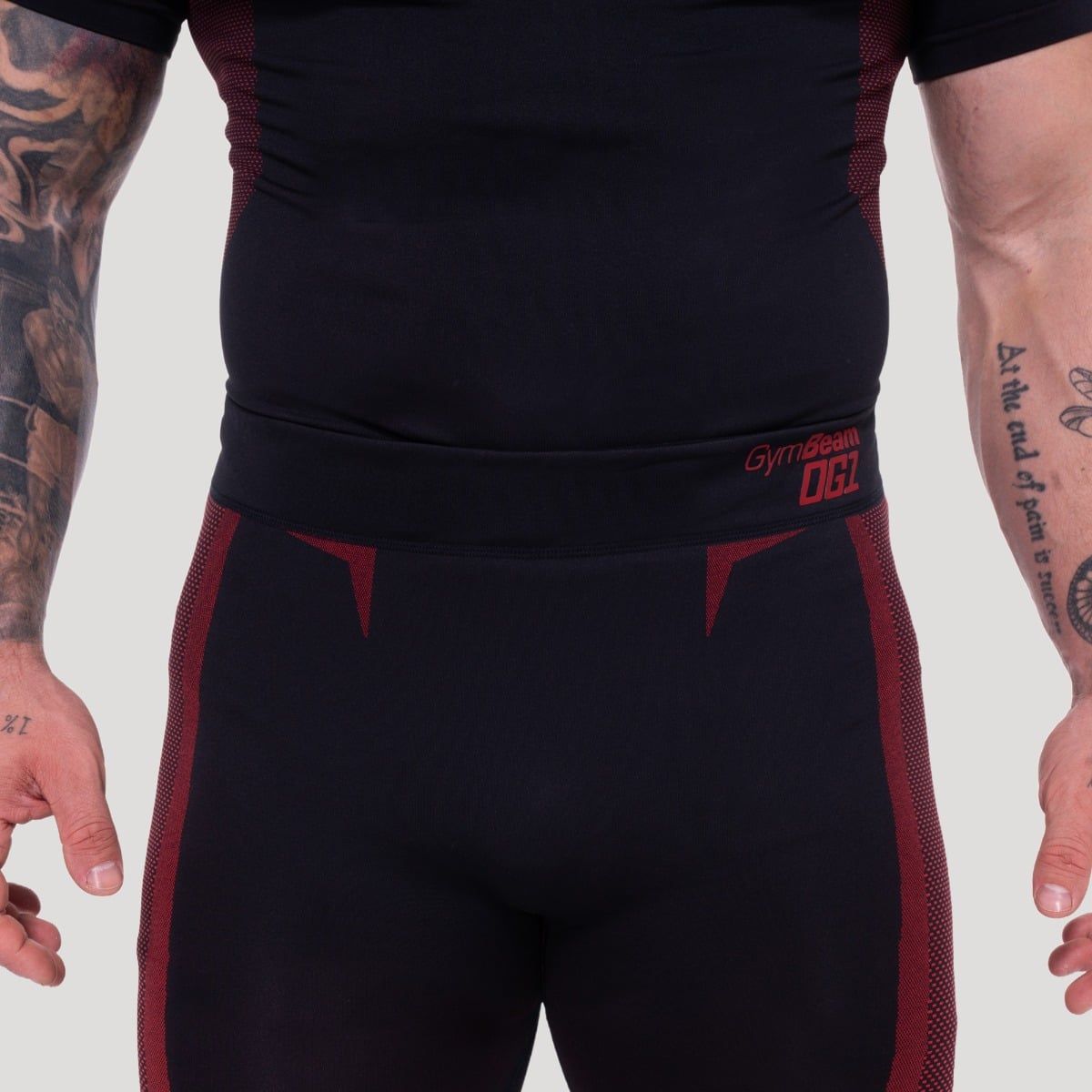 GymBeam Leggings Herren slim nahtlos Schwarz/Rot