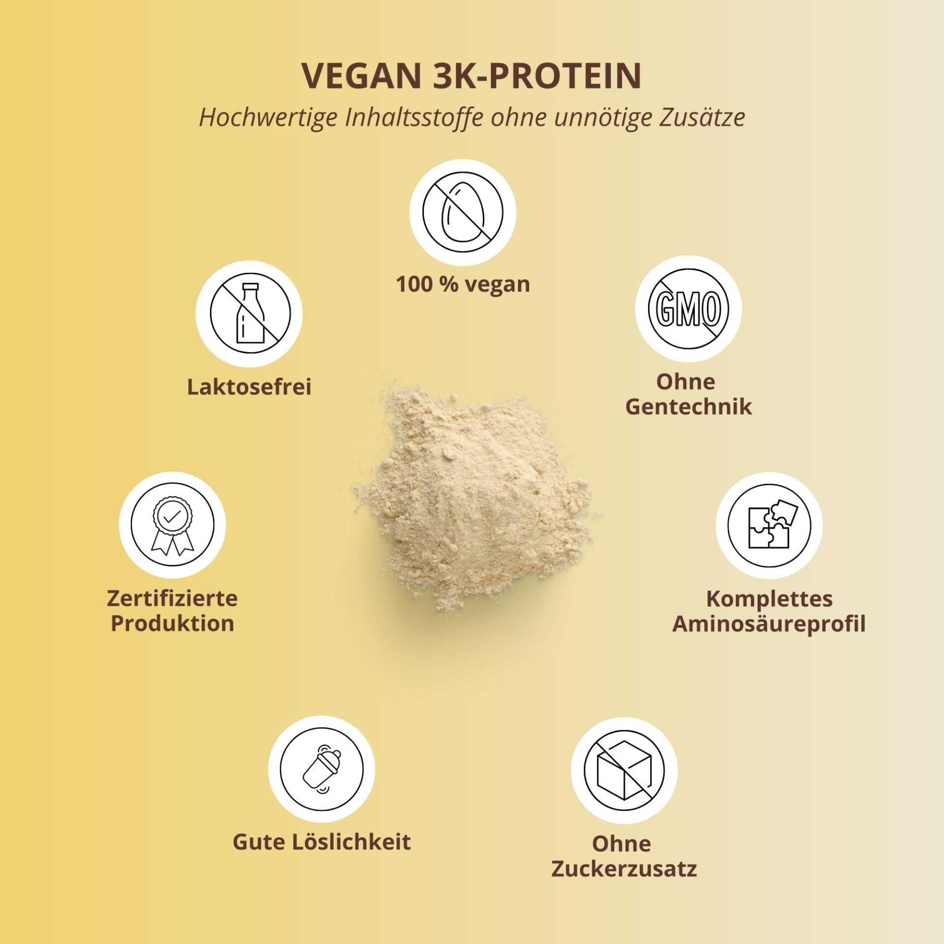 Nutri+ Veganes Proteinpulver 3k - Eiweiß Protein Pulver 1kg 1000 g