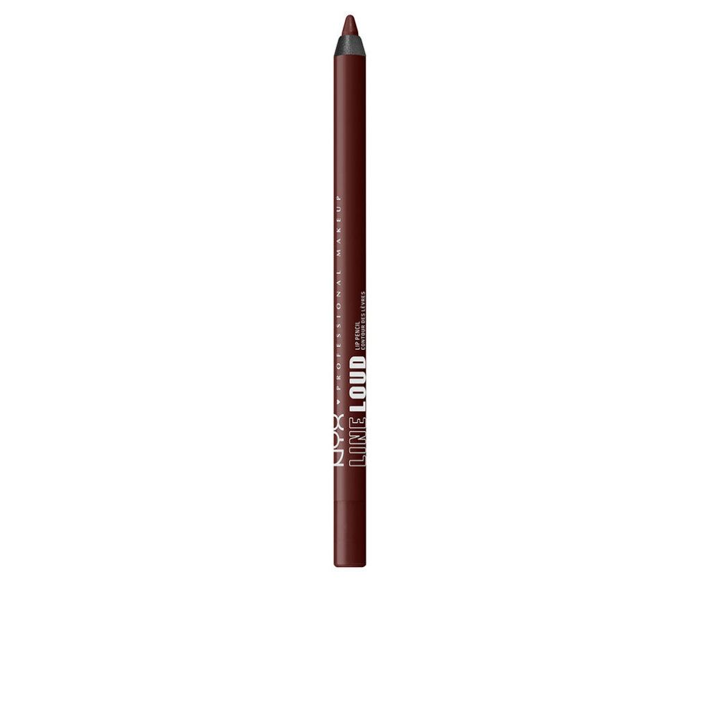 Dunkelroter Lipliner-Stift mit Aufschrift 'NYX LINE LOUD'.