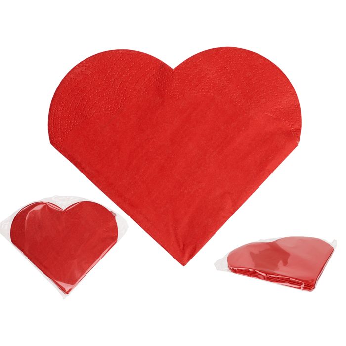 Out of the Blue Rote Papier-Servietten in Herzform