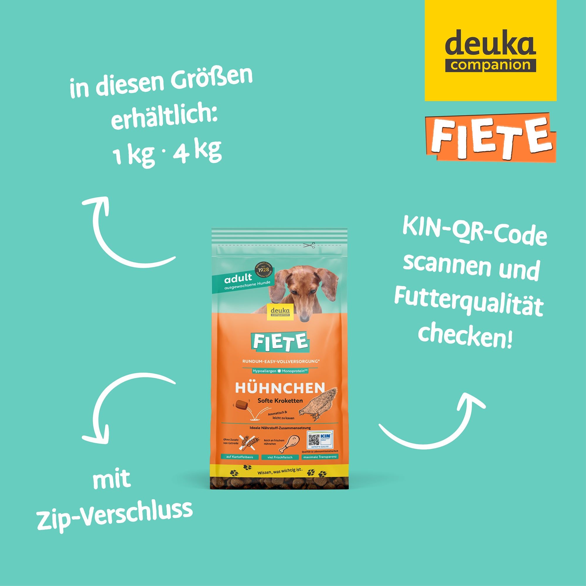 FIETE Adult Soft Hühnchen - Softes Trockenfutter für Hunde