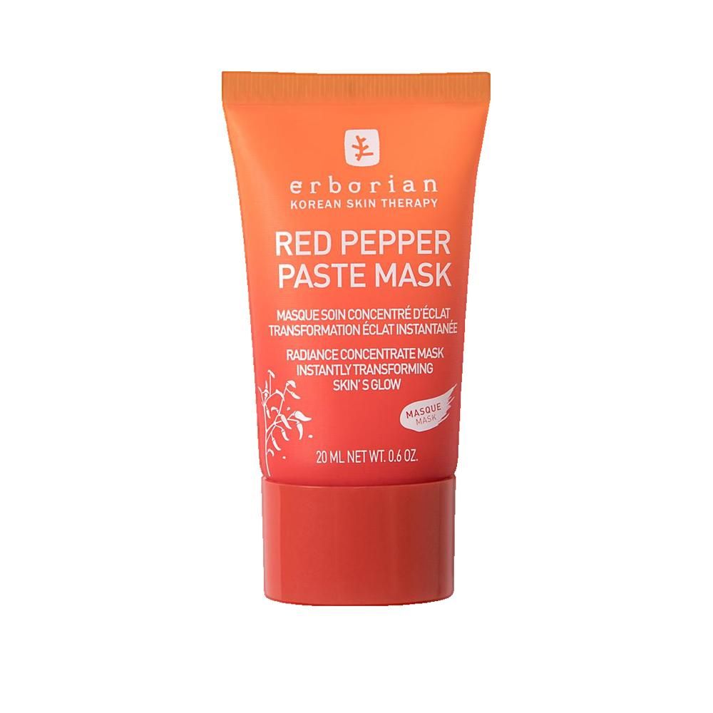 Orange Tube mit rotem Verschluss. Aufschrift: Erborian, Red Pepper Paste Mask. 20 ml.