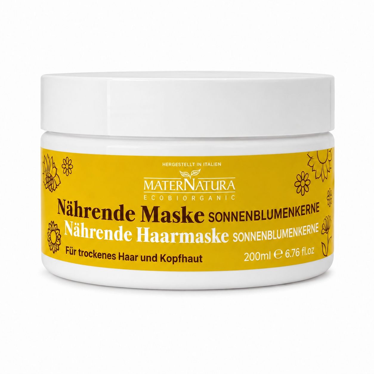 MaterNatura Nährende Haarmakse Sonnenblumenkerne, 200 ml.