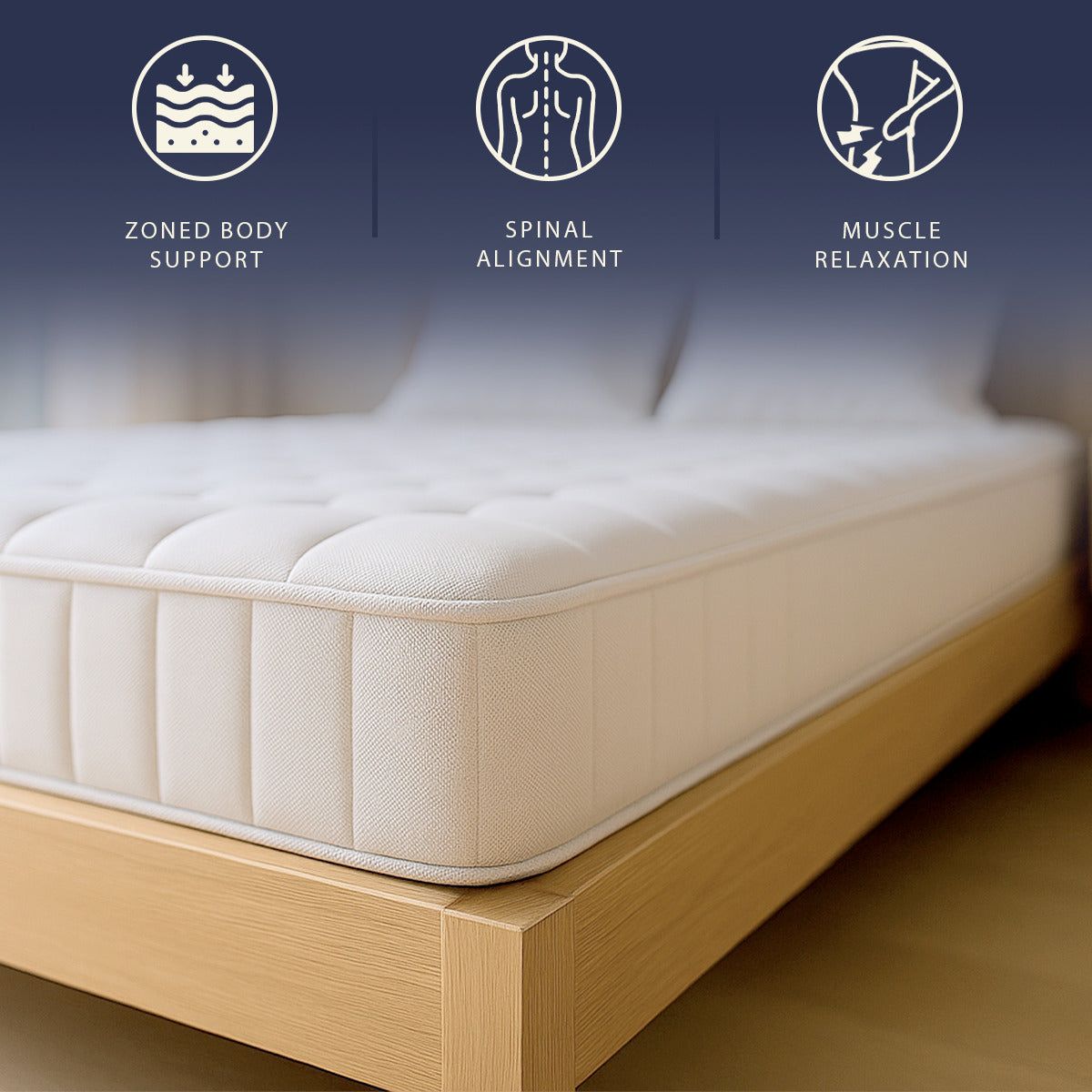 The White Stone Matratze 140x190 mit Taschenfedern und Memory Foam | Höhe 25 cm