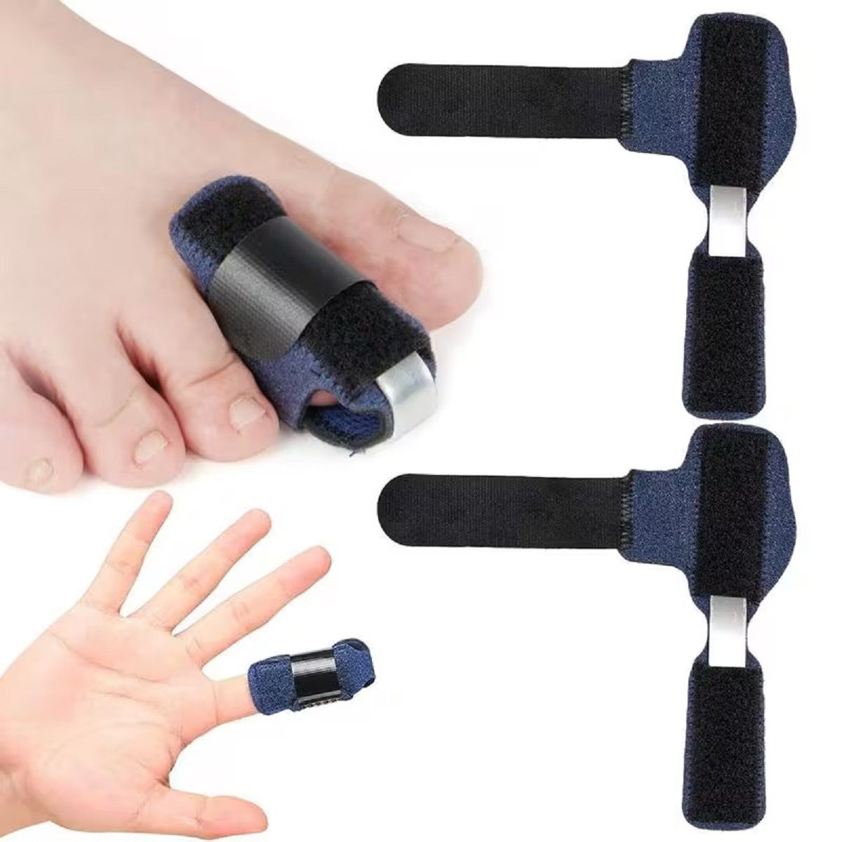 Zehenschiene verstellbar mit Aluminiumstütze, atmungsaktiv & rutschfest, für Alltag Schuhe 1 Pc Bandage(s)