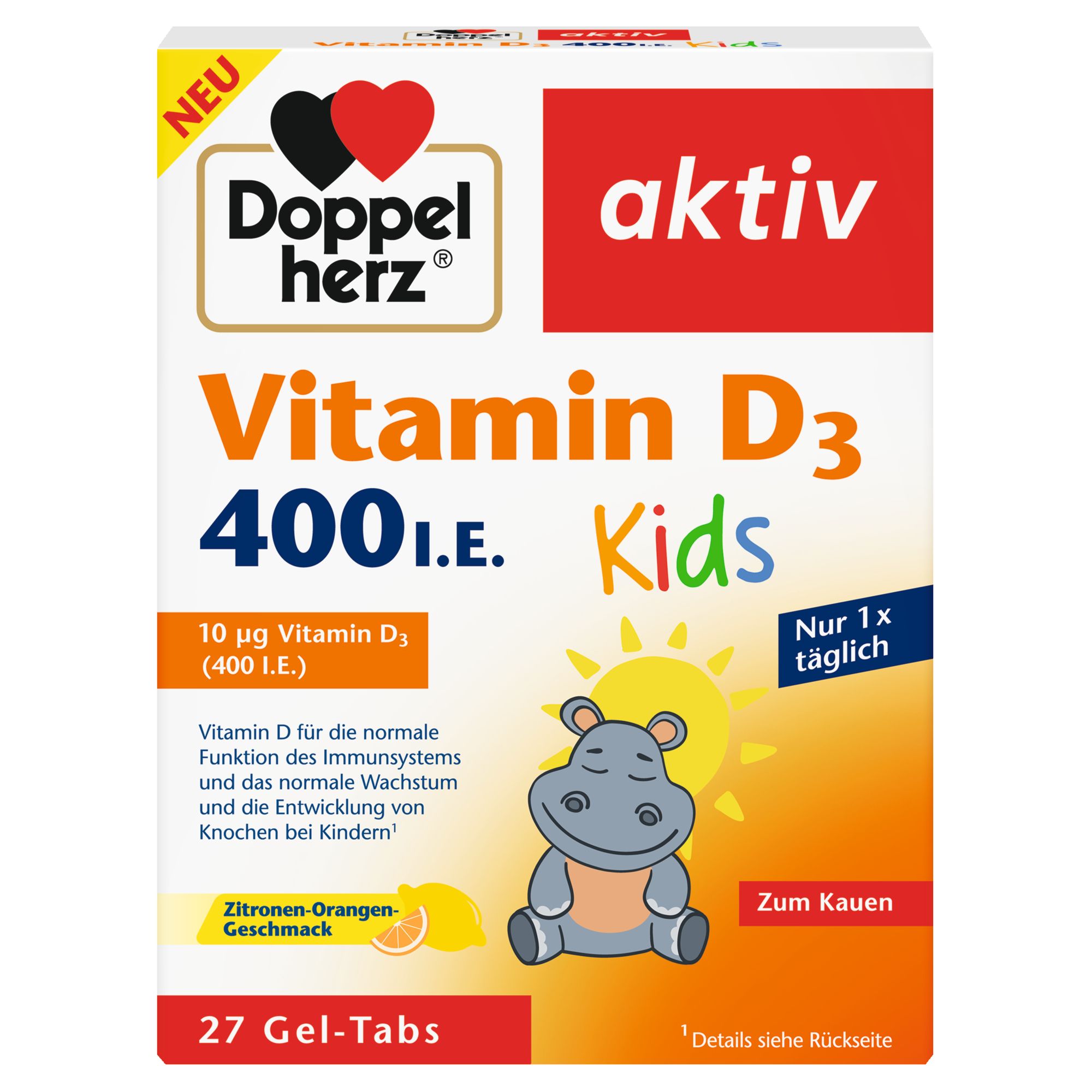 Doppelherz aktiv Vitamin D 400 I.E Kids 27 Gel-Tabs St Kautabletten