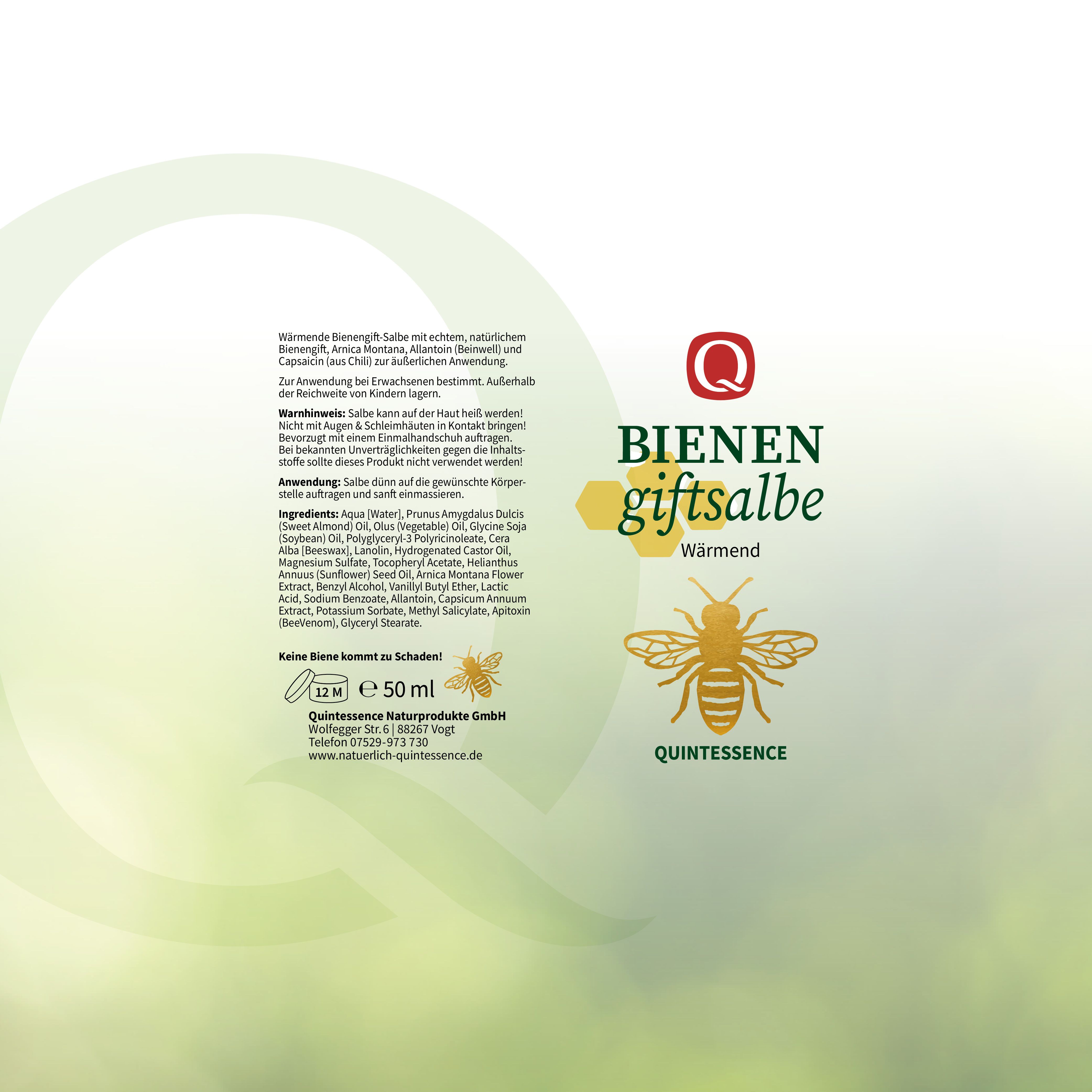 Bienengiftsalbe wärmend  von Quintessence
