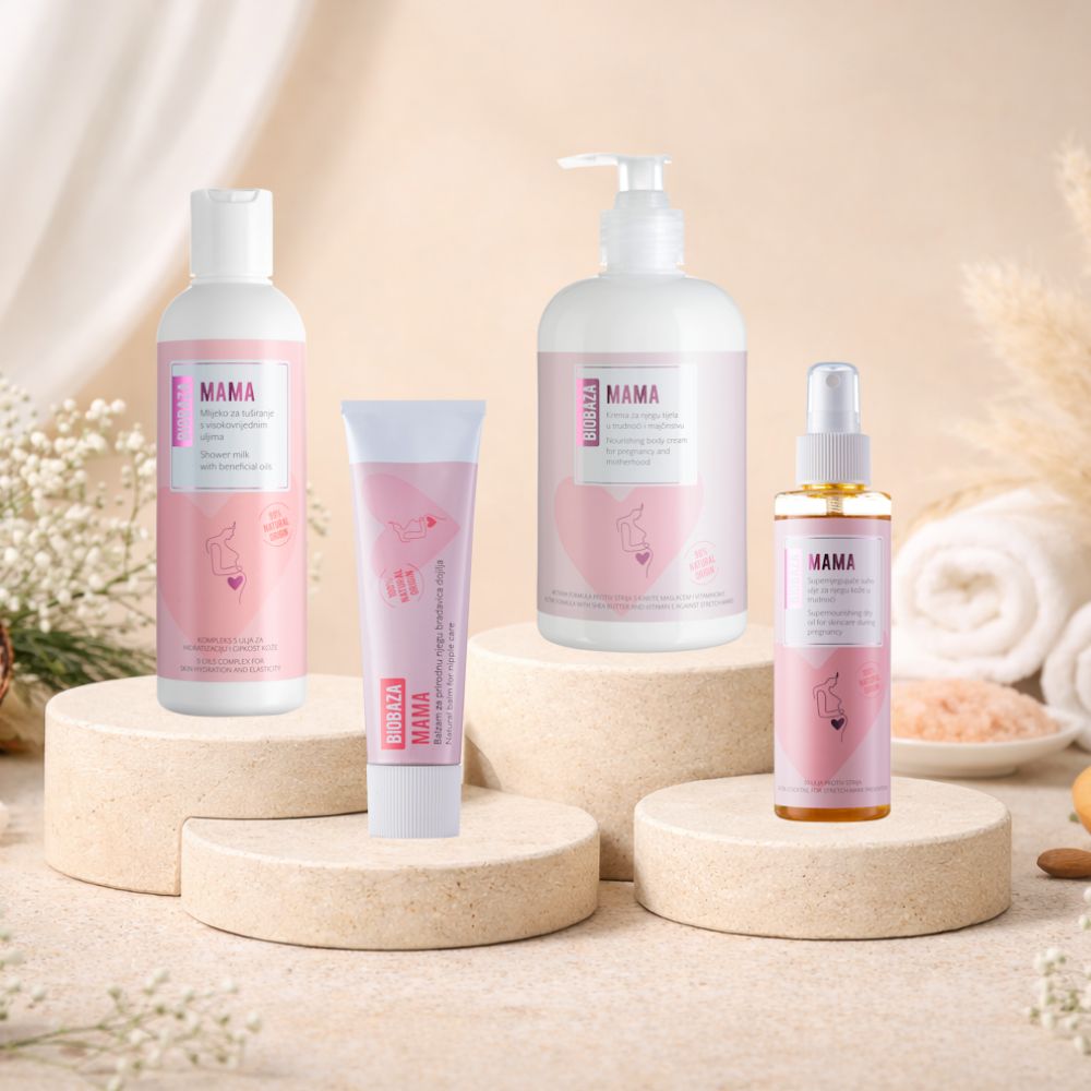 Biobaza Mama Geschenkset – Schwangerschafts-Pflegeset für werdende & stillende Mütter 4 St
