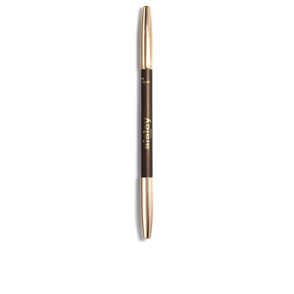 Brauner Sisley Phyto-Khol Perfect Kajalstift. Goldfarbene Enden. Auf weißem Hintergrund.