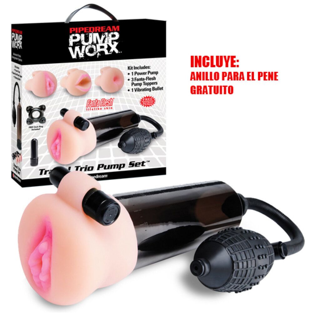 Penispumpe „Travel Trio Pump Set“ mit Vibrobullet