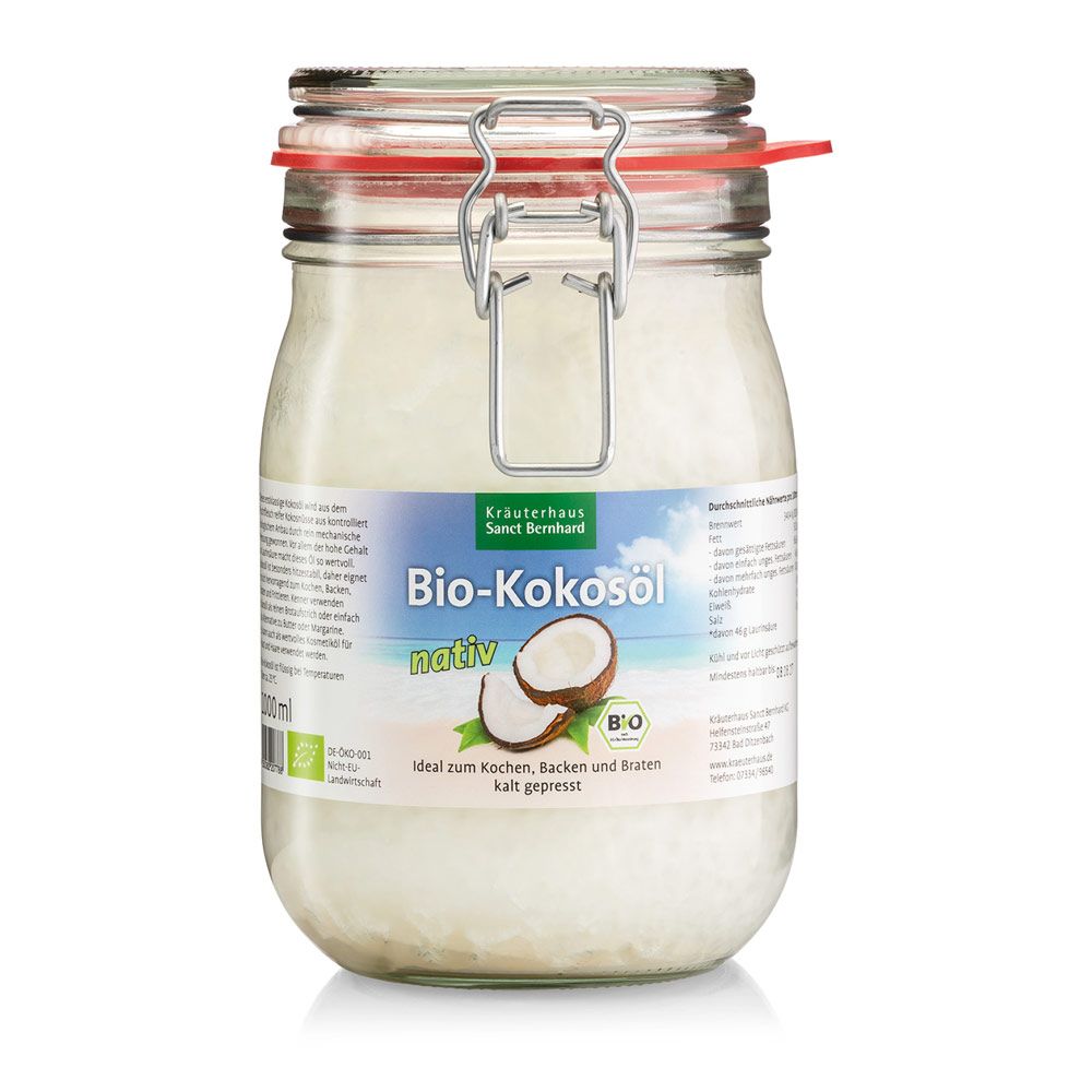 Sanct Bernhard Bio-Kokosöl kalt gepresst 1000 ml Öl