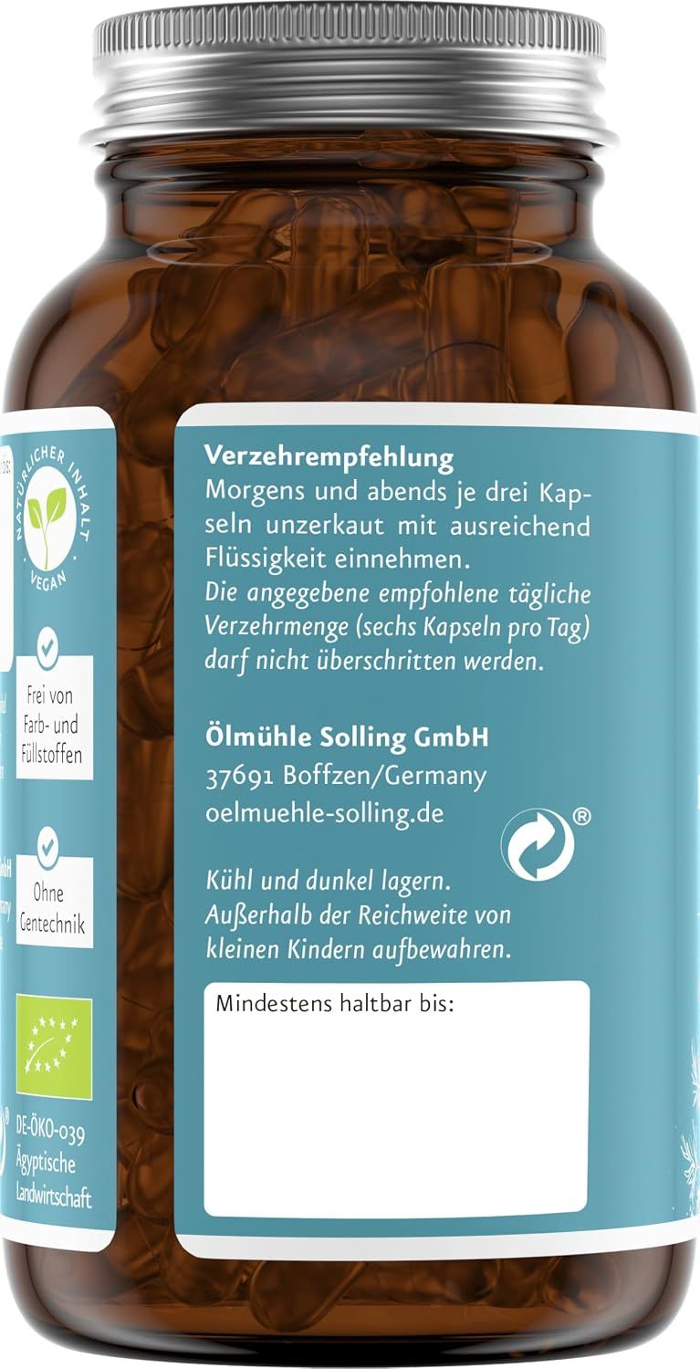 Ölmühle Solling Bio Schwarzkümmelöl Kapseln ungefiltert