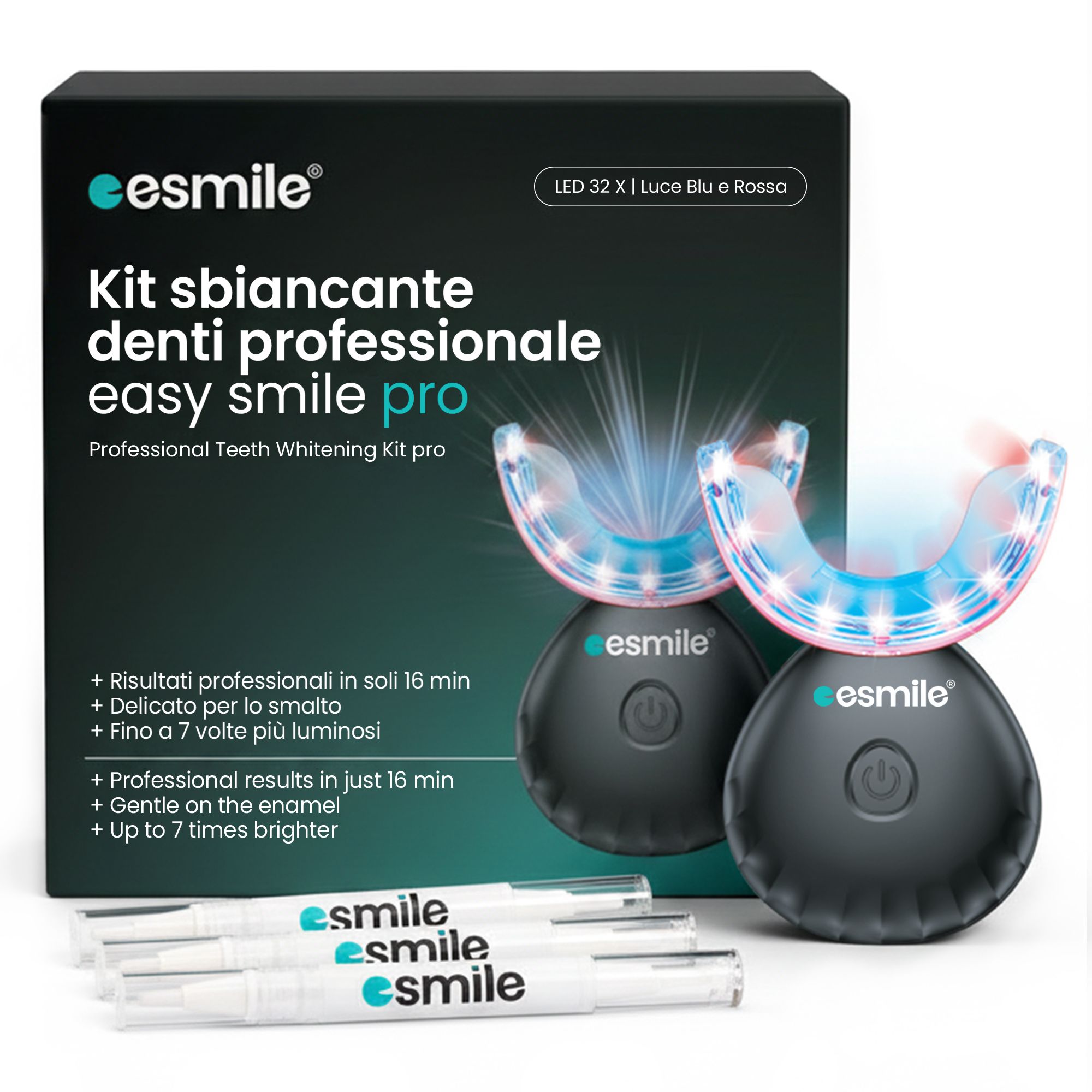 esmile - Kit Sbiancante Denti Professionale 32 Led