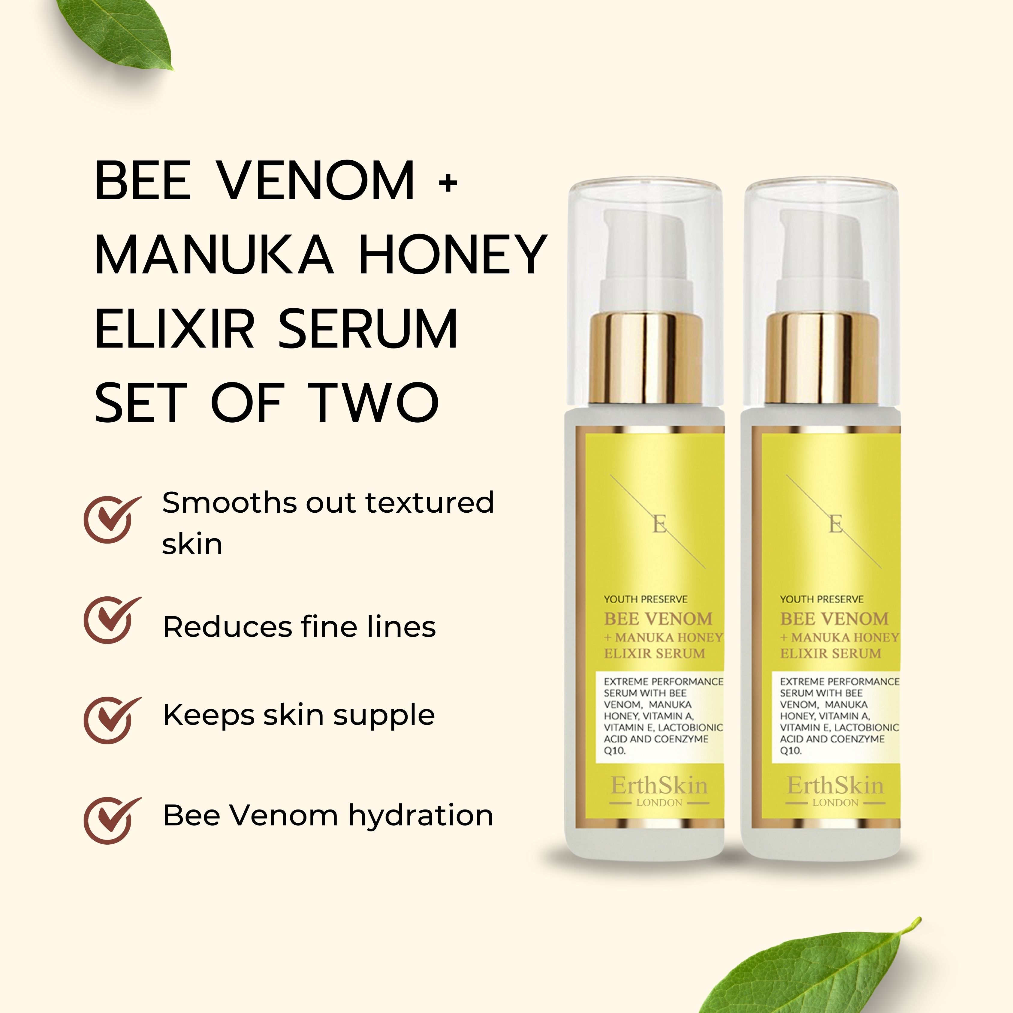 ErthSkin London  Bienengift + Manuka Honig Elixier Serum set