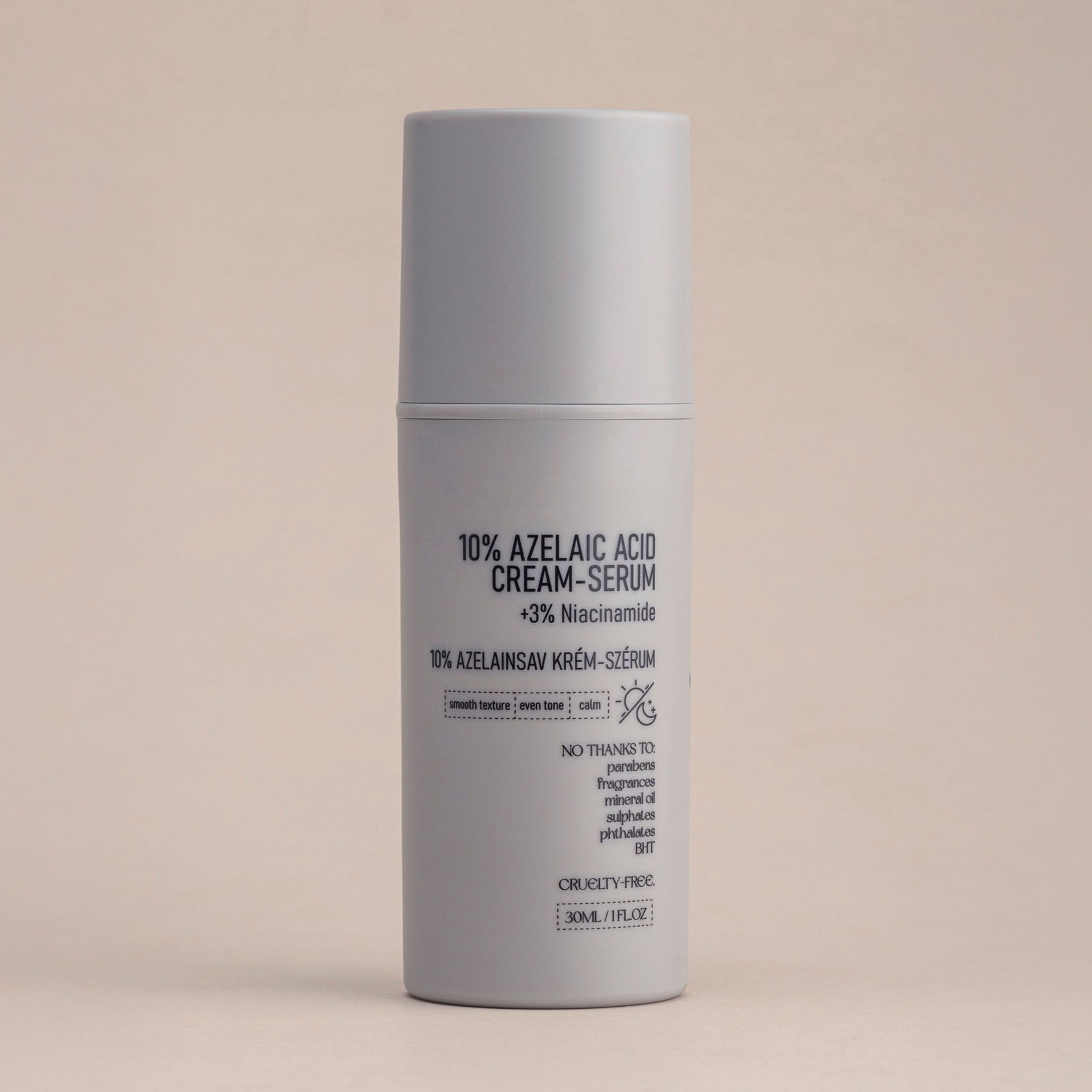 10% Azelainsäure Cream-Serum, 30ml Flasche.