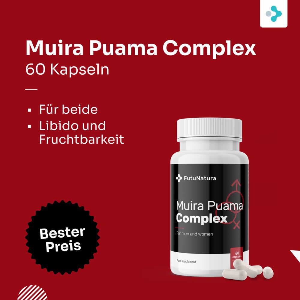 Flasche FutuNatura Muira Puama Complex, 60 Kapseln. Bester Preis.