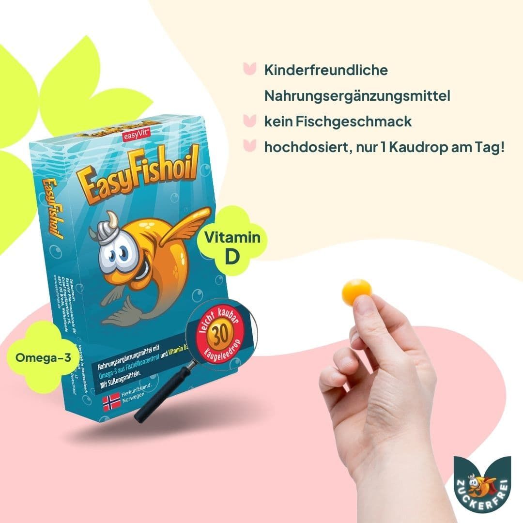 EasyFishoil Omega 3 hochdosiert für Kinder mit Vitamin D 30 St Shop