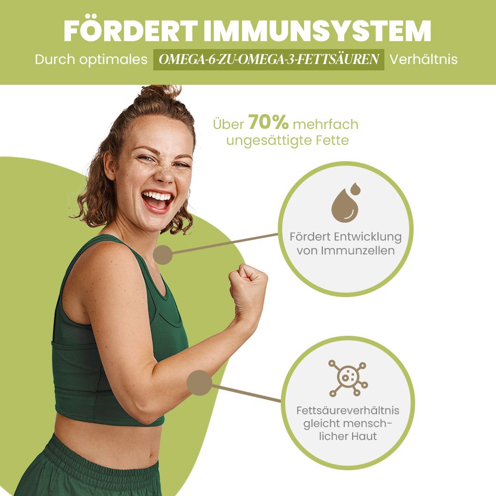 SANUUS® 2IN1 Bio Hanföl 100ml fürs Immunsystem & zum Abnehmen mit Omega-3-6-9