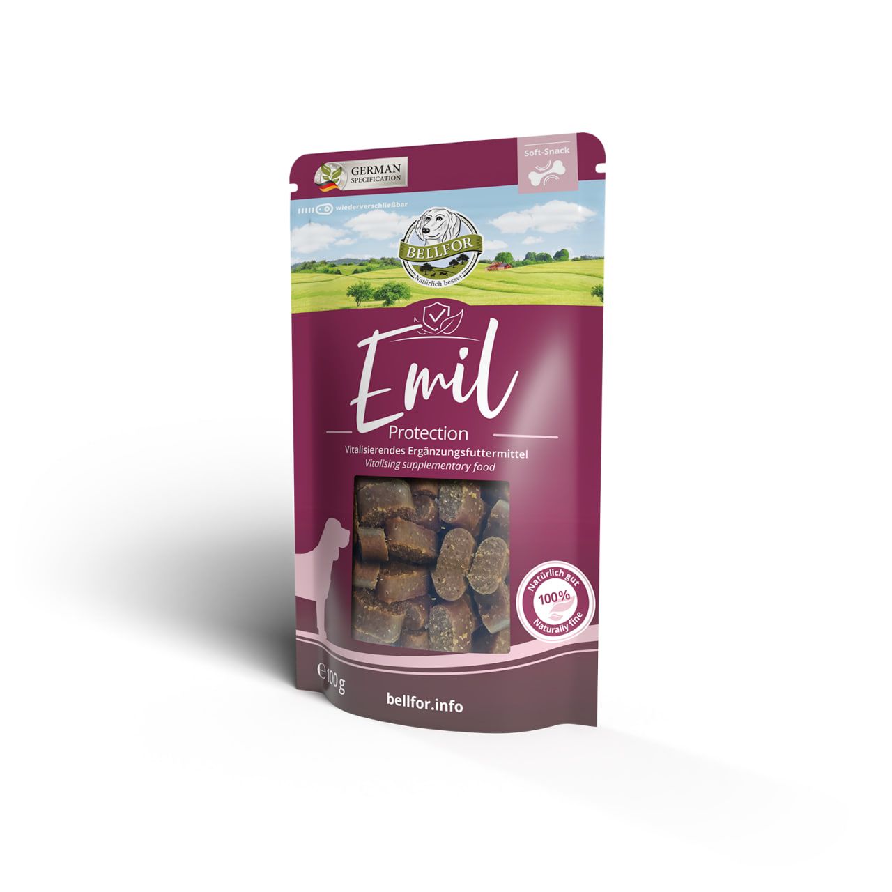 Emil Protection – Köstliche Hundesnacks mit Lachs für starke Abwehrkräfte Bellfor 100 g Kekse