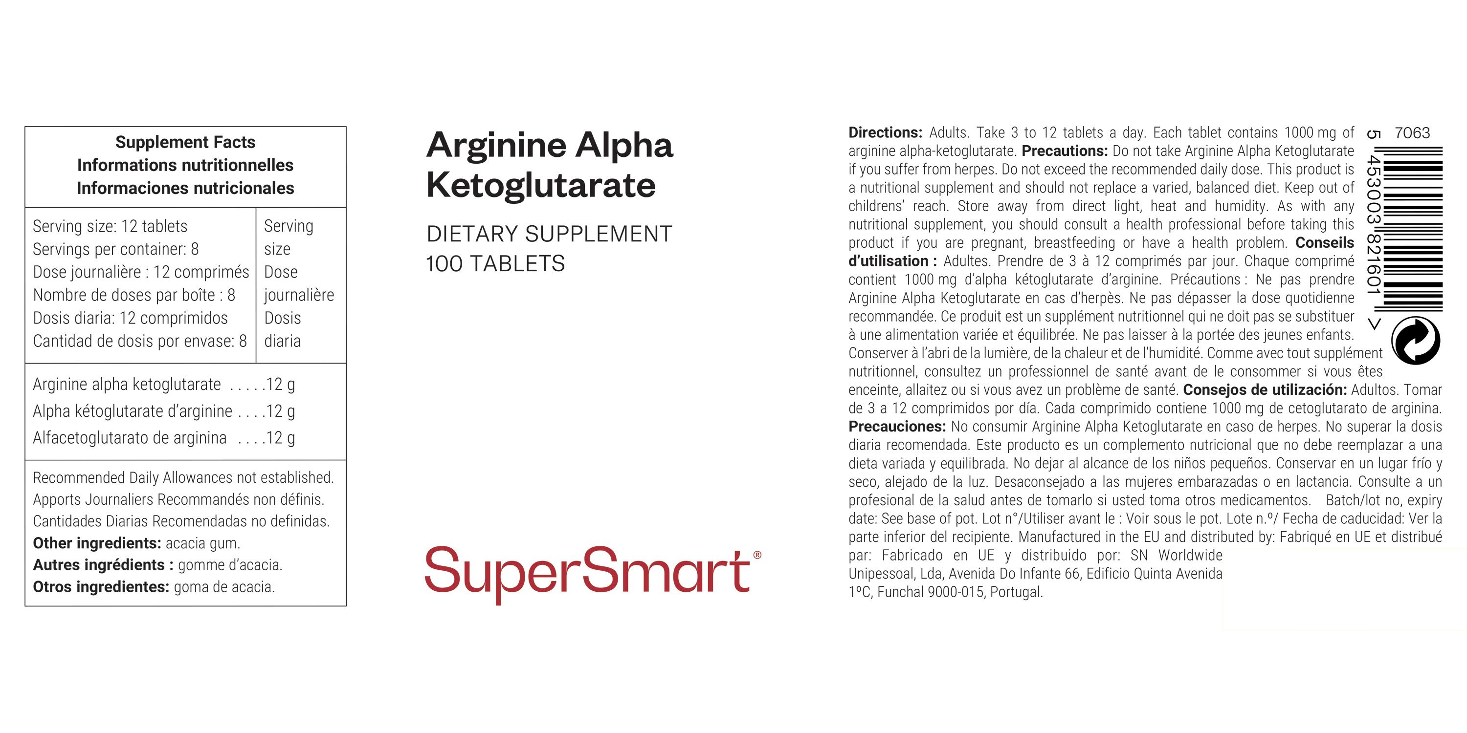 SuperSmart - Arginine Alpha Ketoglutarate 100 St