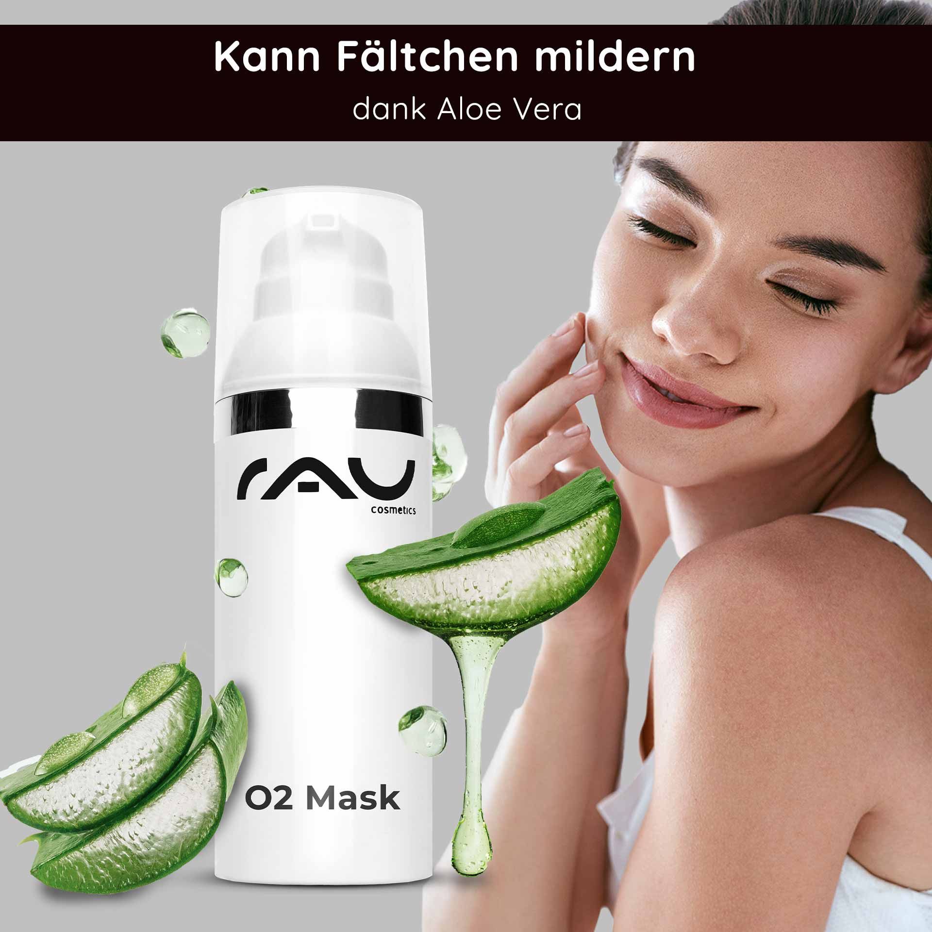 RAU Cosmetics O2 Mask durchblutungsfördernde Gesichtsmaske regeneriert, bei Raucherhaut, fahler Haut