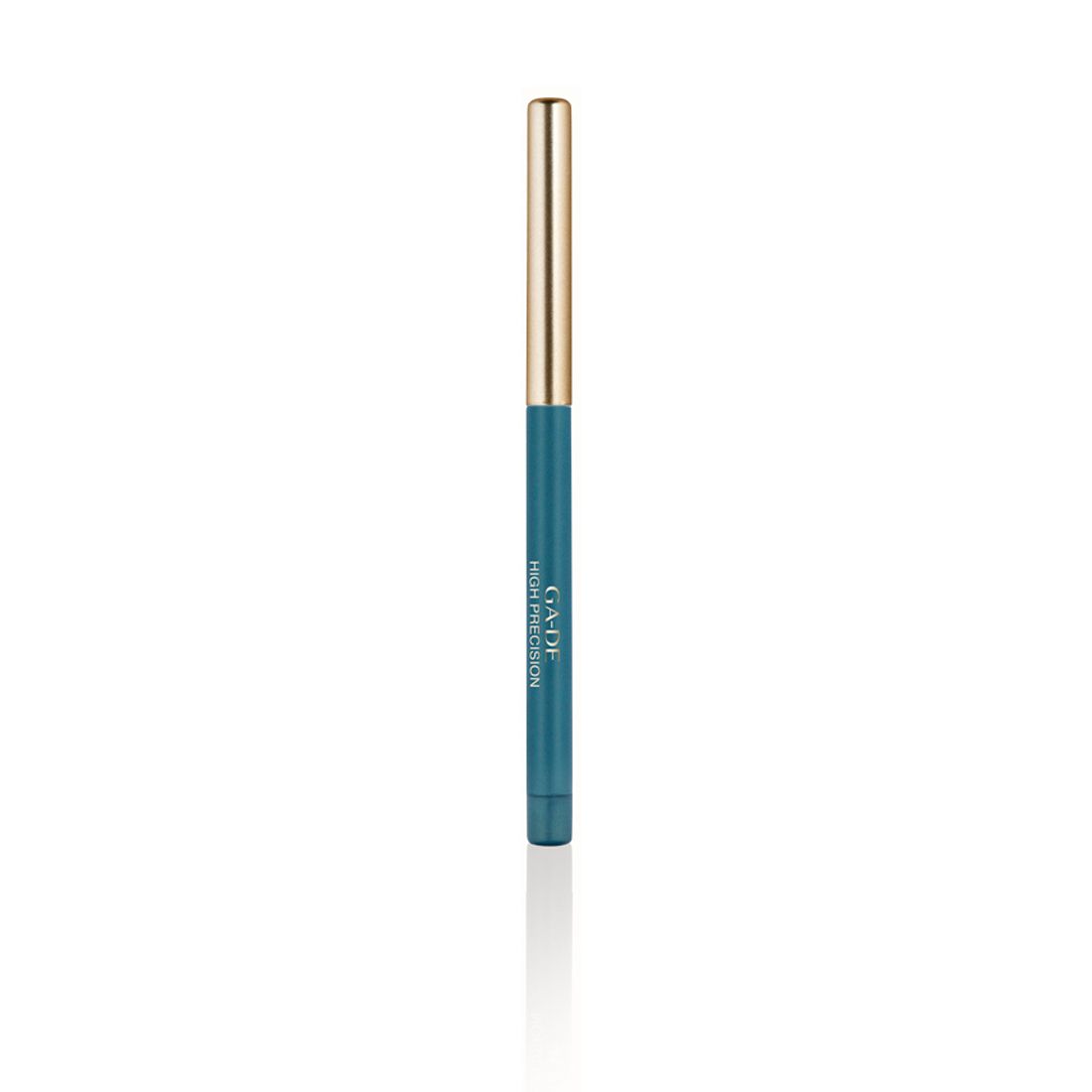 Blauer Eyeliner mit goldener Kappe. Aufschrift: Ga-De High Precision.
