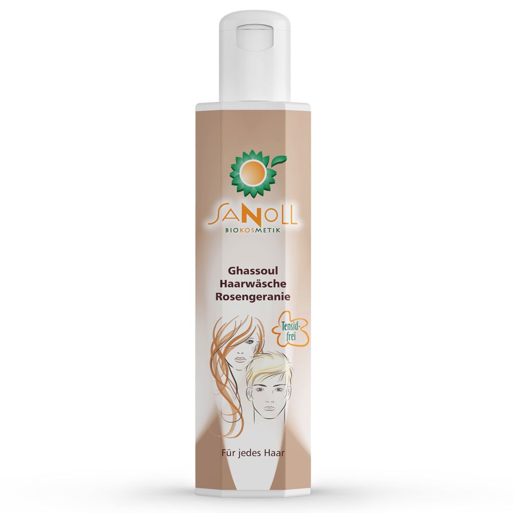 Sanoll Ghassoul Haarwäsche Rosengeranie 200 ml