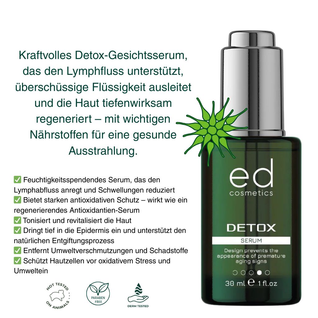 ED COSMETICS Detox Serum – Entgiftung, Schutz, Regeneration & ANTI-AGING für strahlende Haut