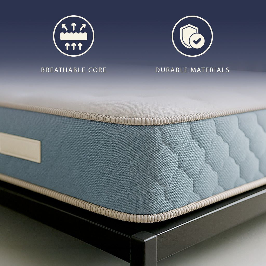 The White Stone Matratze 140x200 aus Hypoallergener Schaum und Memory Foam, Höhe 22 cm